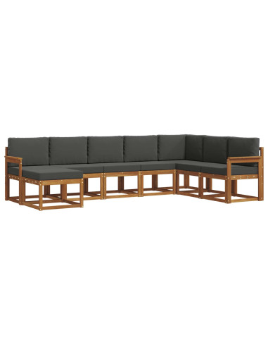 Set di divani con cuscino 8 pcs Naturale e Antracite