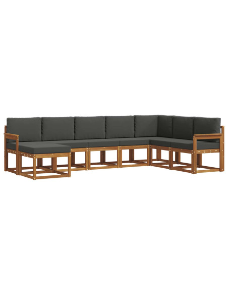 Set di divani con cuscino 8 pcs Naturale e Antracite