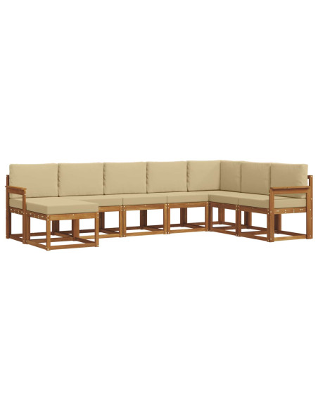 Set di divani con cuscino 8 pcs Naturale e Beige
