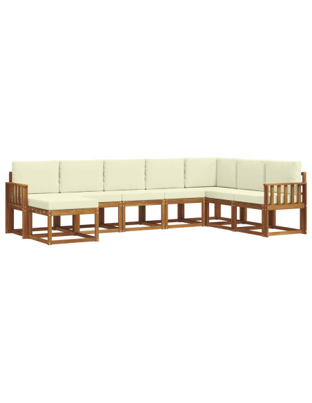 Set di divani con cuscino 8 pcs Naturale e Crema
