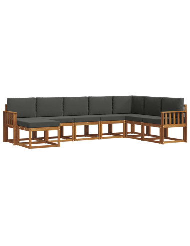 Set di divani con cuscino 8 pcs Naturale e Antracite