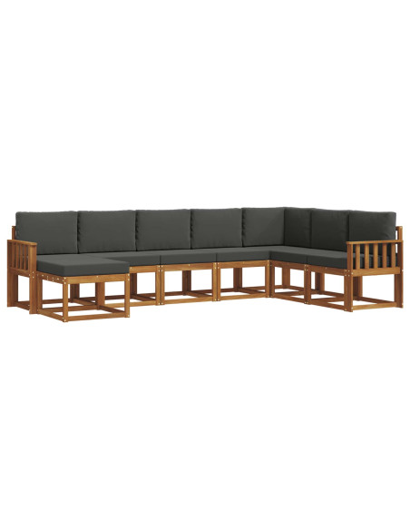 Set di divani con cuscino 8 pcs Naturale e Antracite