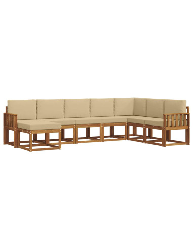 Set di divani con cuscino 8 pcs Naturale e Beige