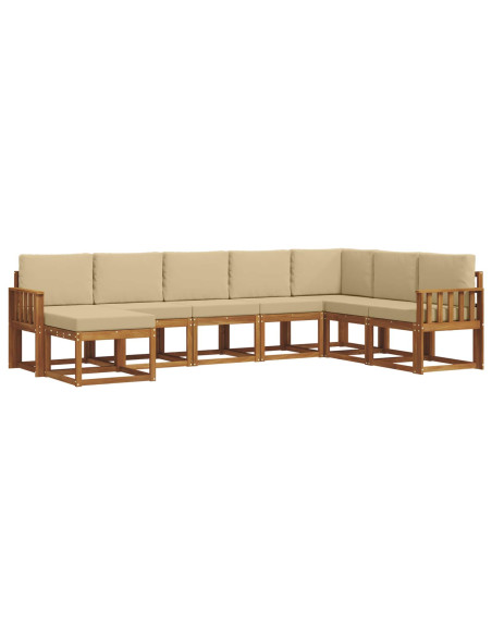 Set di divani con cuscino 8 pcs Naturale e Beige