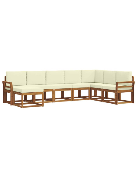 Set di divani con cuscino 8 pcs Naturale e Crema