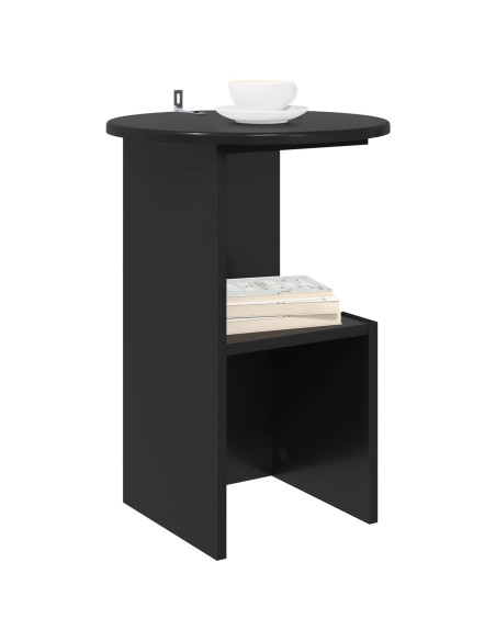 Tavolo laterale Rovere Nero Ø 39,5 x 55 cm Legno ingegnerizzato