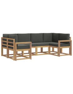 Set di divani da esterno con cuscino 6 pcs Bianco e Antracite 2