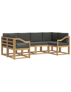 Set di divani da esterno con cuscino 6 pcs Bianco e Antracite 2