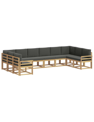 Set di divani da esterno con cuscino 10 pcs Bianco e Antracite