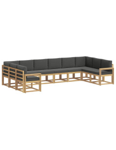 Set di divani da esterno con cuscino 10 pcs Bianco e Antracite 2
