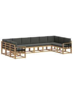 Set di divani da esterno con cuscino 10 pcs Bianco e Antracite 2