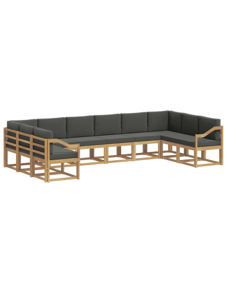 Set di divani da esterno con cuscino 10 pcs Bianco e Antracite