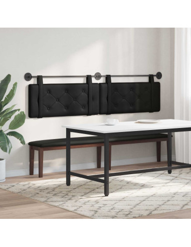 Testata appesa Nero 210 x 55 x 5 cm Pelle Sintetica