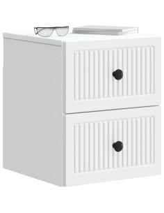 Mobiletto da notte a muro 2 pcs Bianco 33 x 34,5 x 40 cm 2
