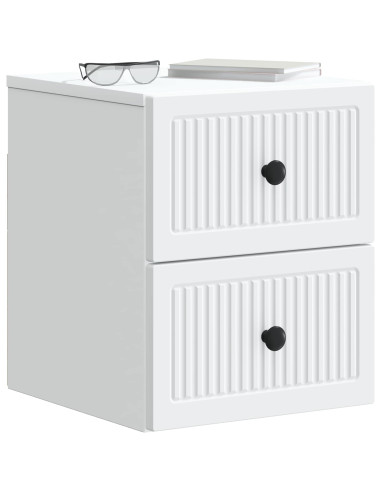 Mobiletto da notte a muro 2 pcs Bianco 33 x 34,5 x 40 cm