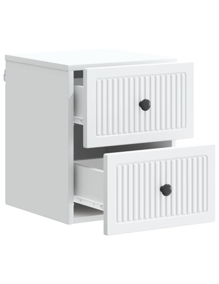 Mobiletto da notte a muro 2 pcs Bianco 33 x 34,5 x 40 cm