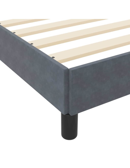 Letto a molle con materasso Grigio scuro 120 x 190 cm Tessuto