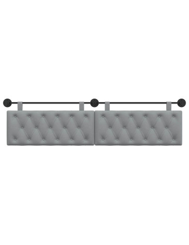 Testata appesa Grigio chiaro 210 x 55 x 7 cm Tessuto