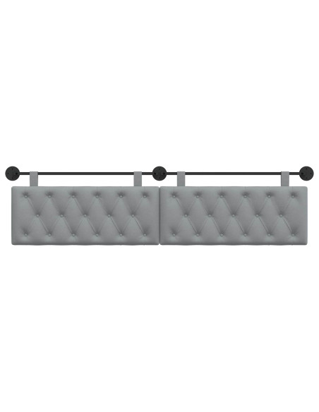 Testata appesa Grigio chiaro 210 x 55 x 7 cm Tessuto