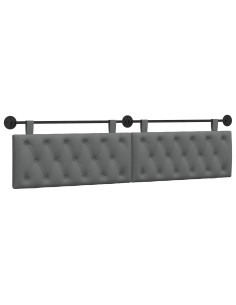 Testata appesa Grigio scuro 210 x 55 x 7 cm Tessuto 2