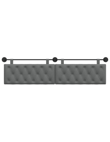Testata appesa Grigio scuro 210 x 55 x 7 cm Tessuto