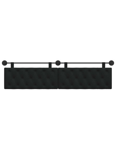 Testata appesa Montaggio a parete Nero 210 x 55 x 7 cm Tessuto