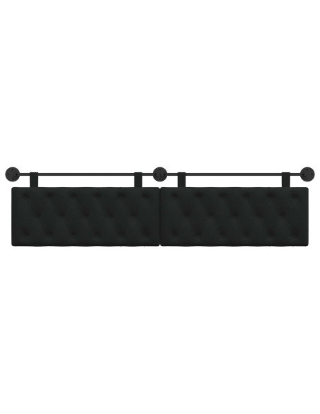 Testata appesa Montaggio a parete Nero 210 x 55 x 7 cm Tessuto