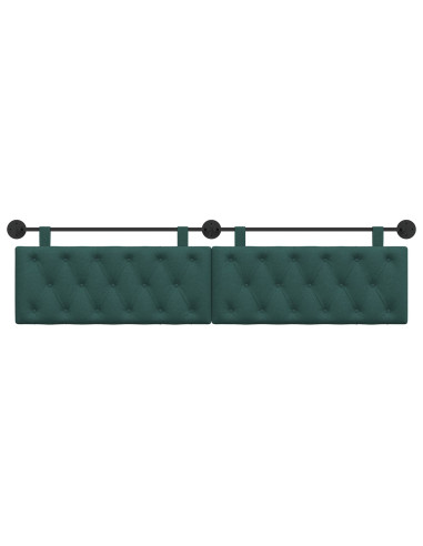 Testata appesa Verde Scuro 210 x 55 x 7 cm Tessuto