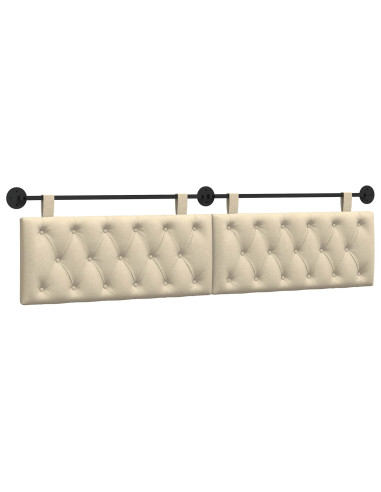 Testata appesa Montaggio a parete Crema 210 x 55 x 7 cm Tessuto