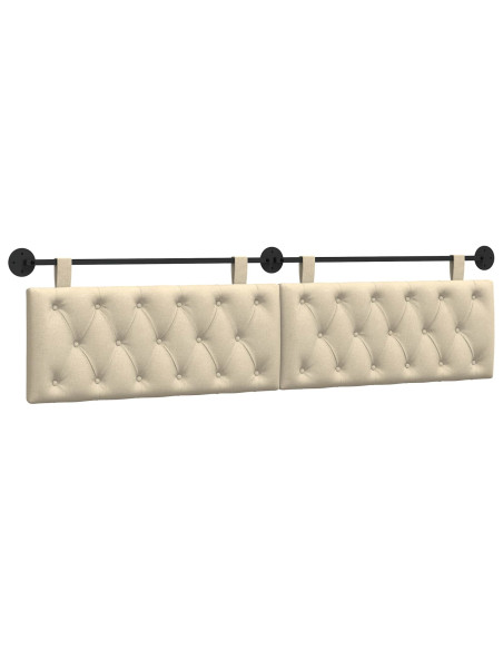 Testata appesa Montaggio a parete Crema 210 x 55 x 7 cm Tessuto