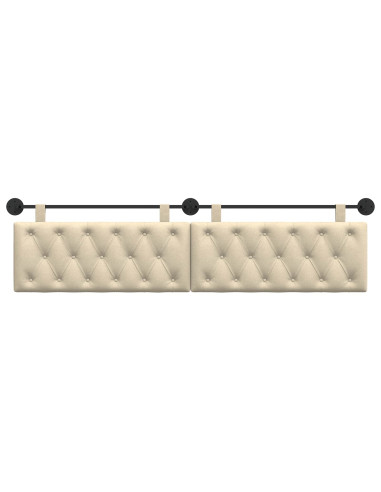 Testata appesa Montaggio a parete Crema 210 x 55 x 7 cm Tessuto