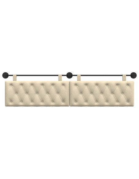 Testata appesa Montaggio a parete Crema 210 x 55 x 7 cm Tessuto