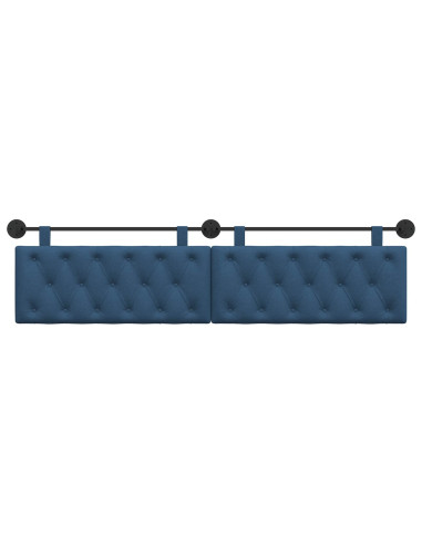 Testata appesa Montaggio a parete Blu 210 x 55 x 7 cm Tessuto