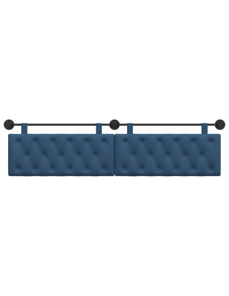 Testata appesa Montaggio a parete Blu 210 x 55 x 7 cm Tessuto