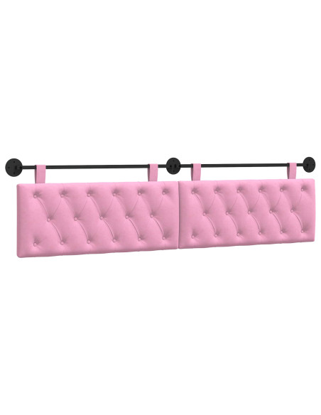 Testata appesa Montaggio a parete Rosa 210 x 55 x 7 cm Tessuto