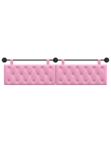 Testata appesa Montaggio a parete Rosa 210 x 55 x 7 cm Tessuto