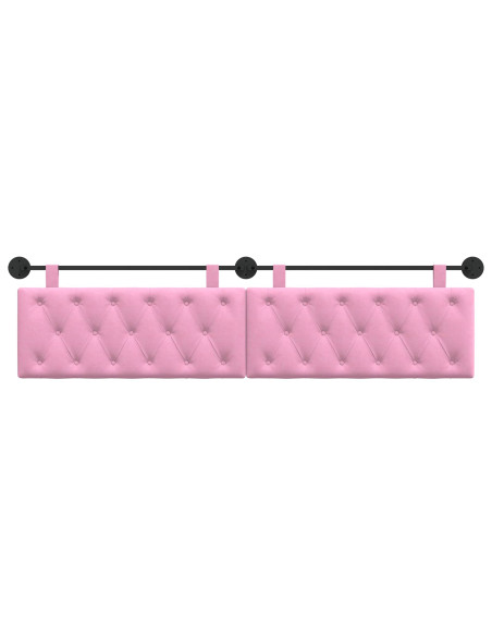 Testata appesa Montaggio a parete Rosa 210 x 55 x 7 cm Tessuto