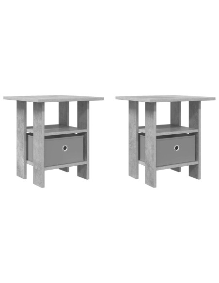 Comodino 2 pcs Grigio cemento 41 x 40 x 45 cm Legno multistrato