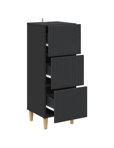 Mobile con Cassetti Nero 33 x 34,5 x 90 cm Legno ingegnerizzato