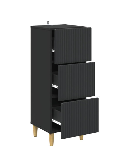 Mobile con Cassetti Nero 33 x 34,5 x 90 cm Legno ingegnerizzato
