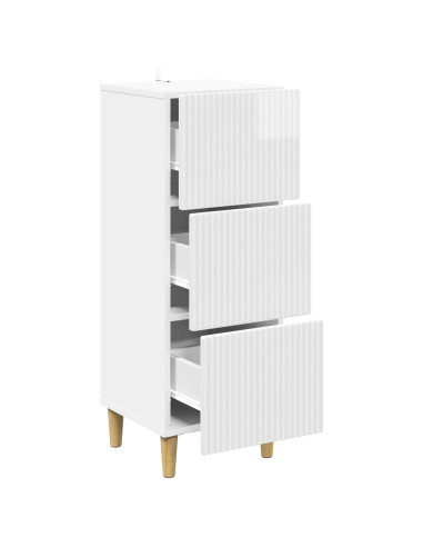 Mobile con Cassetti Bianco Lucido 33 x 34,5 x 90 cm