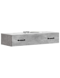 Tavolino da Parete Laterale Grigio Cemento 87,5 x 34,5 x 17 cm 2