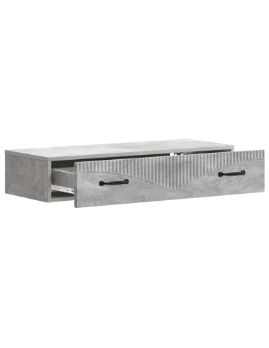Tavolino da Parete Laterale Grigio Cemento 87,5 x 34,5 x 17 cm
