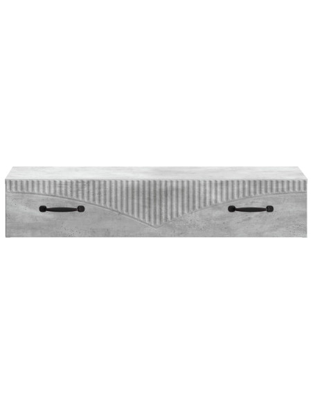 Tavolino da Parete Laterale Grigio Cemento 87,5 x 34,5 x 17 cm