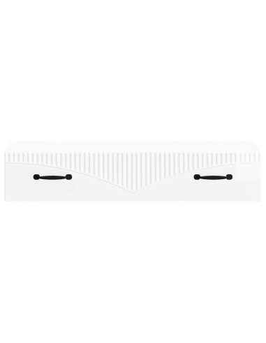 Tavolino da Parete Laterale Bianco Lucido 87,5 x 34,5 x 17 cm