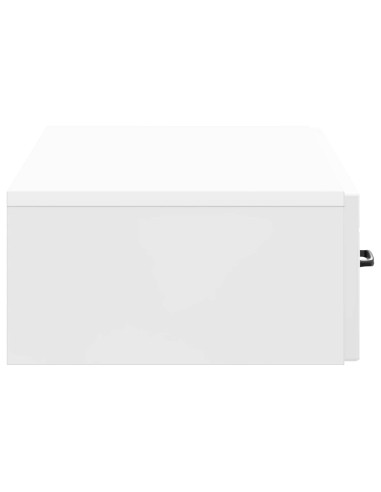 Tavolino da Parete Laterale Bianco Lucido 87,5 x 34,5 x 17 cm