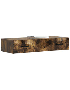 Tavolino da Parete Laterale Rovere Fumo 87,5 x 34,5 x 17 cm 2