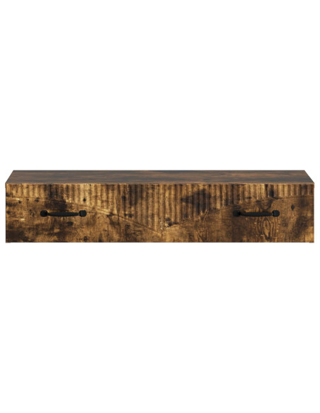 Tavolino da Parete Laterale Rovere Fumo 87,5 x 34,5 x 17 cm