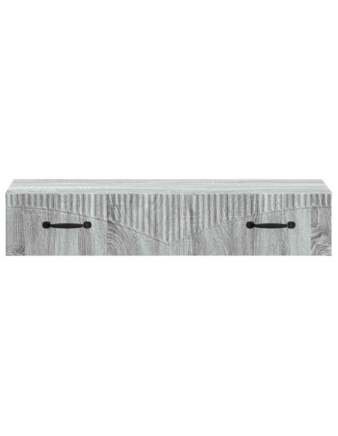 Tavolino da Parete Laterale Grigio Sonoma 87,5 x 34,5 x 17 cm