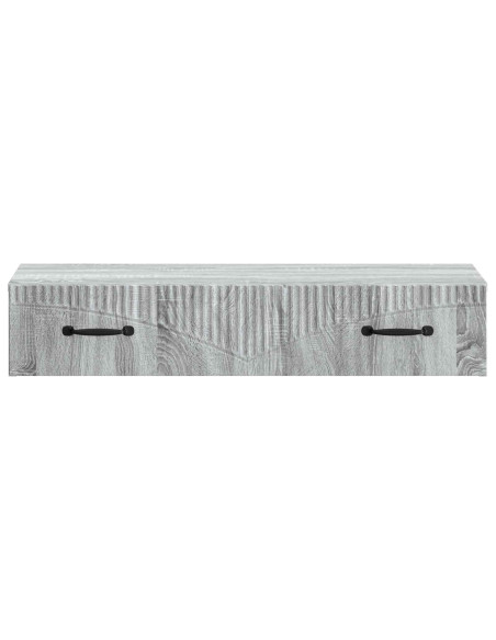 Tavolino da Parete Laterale Grigio Sonoma 87,5 x 34,5 x 17 cm